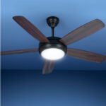 Devanti 52'' Ceiling Fan 5 Wooden Blades Fans LED Light Remote Control Timer CF-B-52-5B-0YY-DW