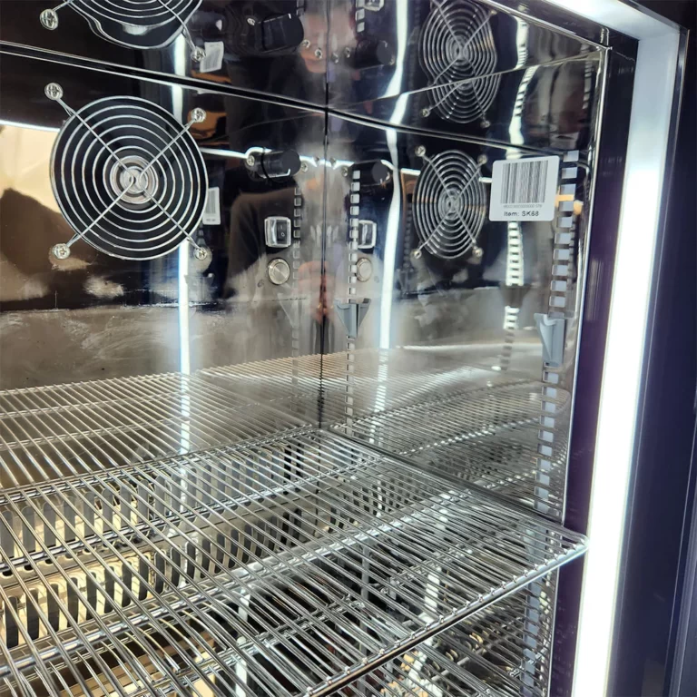 Classy Quiet 69Ltr Triple Glazed Bar Fridge With Blue And White LED SK68-B