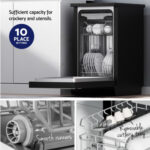 Devanti 10 Place Settings Freestanding Dishwasher Black BDW-10-FS36E-BK