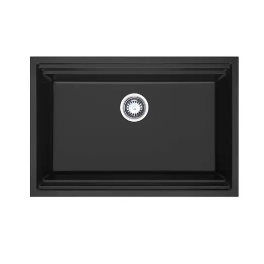 HiGold Single Bowl Workstation Kitchen Sink with Steps - Granite Composite - 760mm - Black HG-935022-B-2651