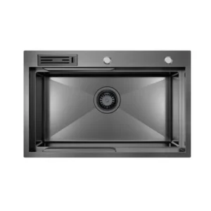 Belle Luxe 1.0 Single Bowl Workstation Kitchen Sink - Slide Lip 750mm - PVD Gunmetal HG-952257-2666