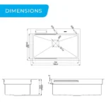 Belle Luxe 1.0 Single Bowl Workstation Kitchen Sink - Slide Lip 750mm - PVD Gunmetal HG-952257-2666