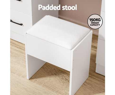 Artiss Dressing Table Set Stool 10 Led Bulbs White FUR-T-DRESS07-LED-WH-ABC