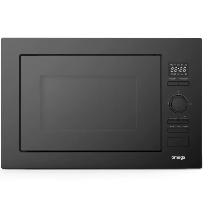 Omega OM28BF 28L Frameless Black Glass Built-In Microwave Oven