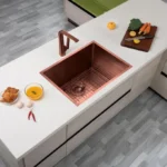 Aguzzo 600mm Stainless Steel Kitchen and Laundry Sink Rose Gold - Top/Under Mount AGZSSS-TWM10RG-0756