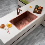 AGUZZO 762mm Single Bowl Stainless Steel Kitchen and Laundry Sink Rose Gold - Top/Under Mount AGZSSS-TWM3RG-0749