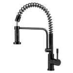 Swedia Stainless Steel Kitchen Mixer Tap - Pull Out with Dual Flow Satin Black SWEDISM0040-BL