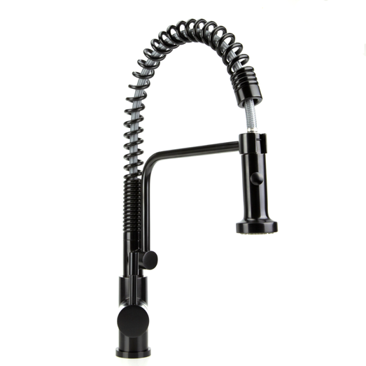Swedia Stainless Steel Kitchen Mixer Tap - Pull Out with Dual Flow Satin Black SWEDISM0040-BL