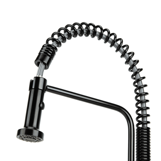Swedia Stainless Steel Kitchen Mixer Tap - Pull Out with Dual Flow Satin Black SWEDISM0040-BL