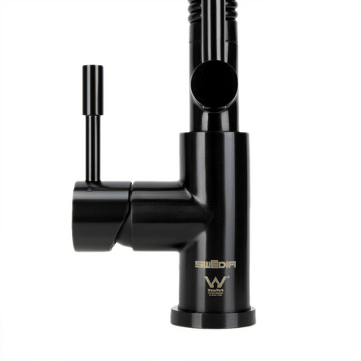 Swedia Stainless Steel Kitchen Mixer Tap - Pull Out with Dual Flow Satin Black SWEDISM0040-BL