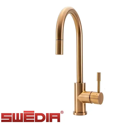 SWEDIA Klaas Stainless Steel Kitchen Mixer Tap with Pull-Out - Brushed Copper PVD Finish SWEDISM0044-RG