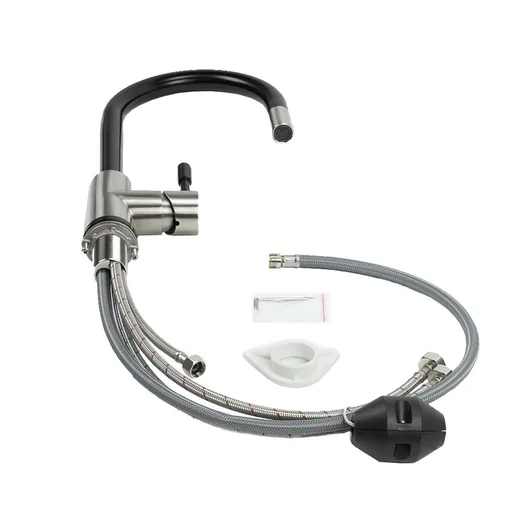 SWEDIA Klaas Stainless Steel Kitchen Mixer Tap with Pull-Out - Brushed Black Satin SWEDISM0901-BB