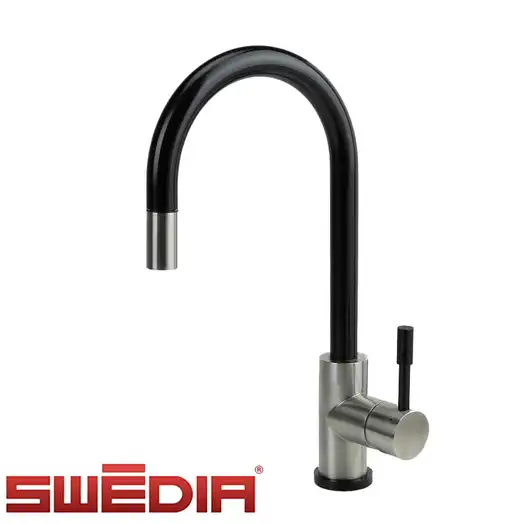 SWEDIA Klaas Stainless Steel Kitchen Mixer Tap with Pull-Out - Brushed Black Satin SWEDISM0901-BB