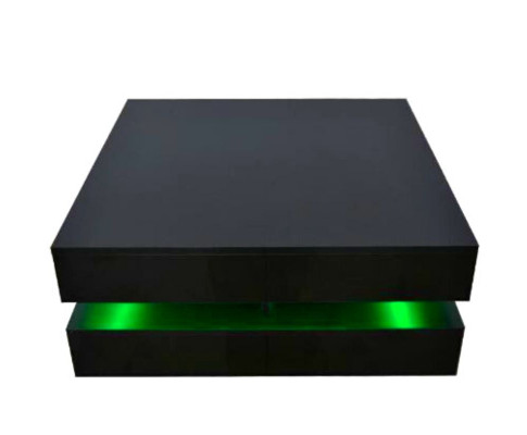 Modern Large High Gloss Coffee Table with LED Lights Black V195-CT013-BK