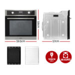 Devanti Electric Built in Wall Oven 80L Convection Grill Stainless Steel BIO-C-8F-BKSS