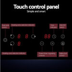 Devanti Electric Ceramic Cooktop 60cm Kitchen Cooker 4 Burner Hob Touch Control 5200W CCT-B-3E-4Z-TOUCH-BK