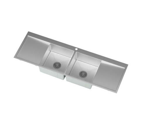 Cefito 155X50CM Double Bowl Kitchen Sink Basin Stainless Steel Under/Top/Flush Mount SINK-B-15550-R010