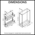 Provedore Pull-Out Under-Bench Storage for 300mm Cabinet - Left Side Mount ELITECPO-P300-LFT-0500
