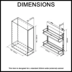 Provedore Pull-Out Under-Bench Storage for for 300mm Cabinet - Right Side Mount ELITECPO-P300-RHT-0500