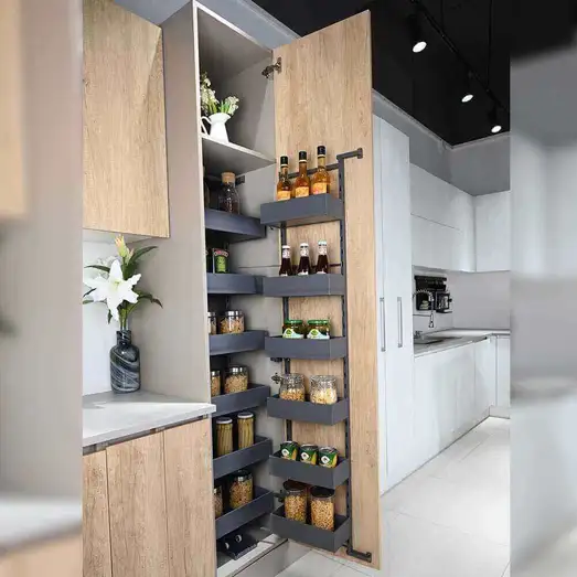 Nero Open-Out Tandem Pantry - 1700mm Height - for 450mm Wide Cabinet - Internal Unit ELITEOOP2-N450VH-1396