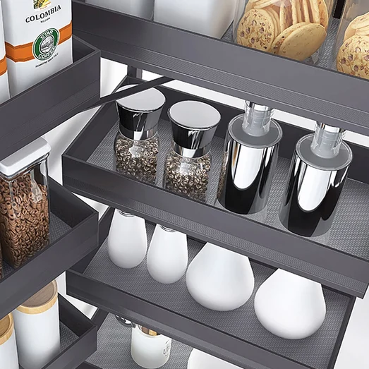 Nero Open-Out Tandem Pantry - 1700mm Height - for 600mm Wide Cabinet - Internal Unit ELITEOOP2-N600VH-1397