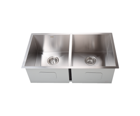 820x457mm Handmade Stainless Steel Undermount / Topmount Kitchen Laundry Sink with Waste V63-772955