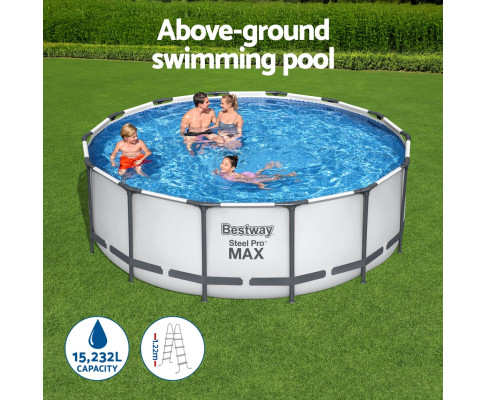 Bestway Swimming Pool 427x427x122cm Steel Frame Above Ground Pools BW-POOL-R-427-5612Y
