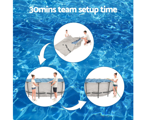 Bestway Swimming Pool 427x427x122cm Steel Frame Above Ground Pools BW-POOL-R-427-5612Y