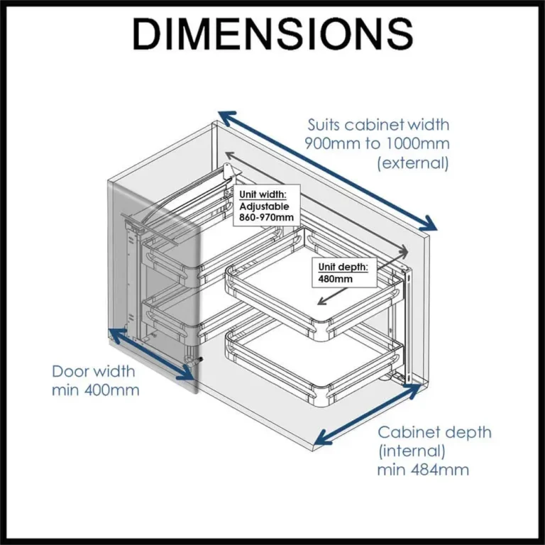 Bistro Magic Corner Pull Out Kitchen Storage - Fits 900mm Blind Corner ELITEMC-B-0880L-0881R-CFG