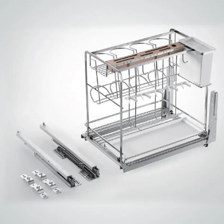Pull Out Kitchen Cupboard Organiser - With Hooks and Knife Block HG-306043-2341