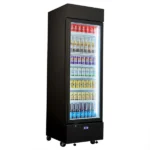 Schmick Upright Quiet Running Black Glass Door Bar Fridge HUS-SC372B