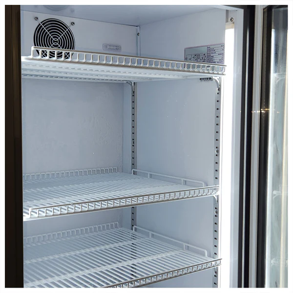 Schmick Upright Quiet Running Black Glass Door Bar Fridge HUS-SC372B
