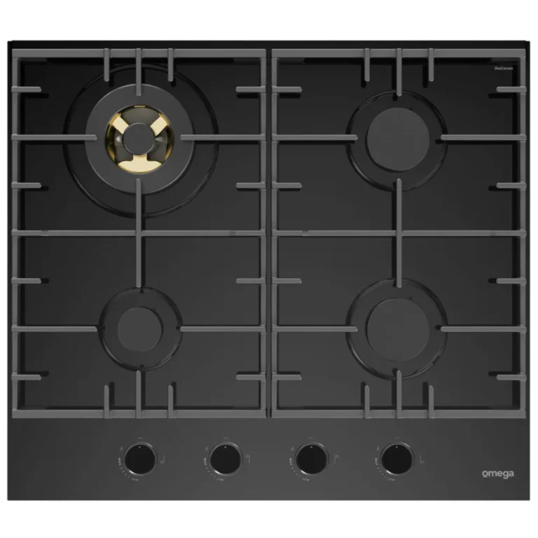 Omega OCGG604WB 60cm Black Ceramic Glass Gas Cooktop