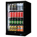 Schmick Quiet Running Front Venting Under Bench Black Glass Door Bar Fridge Heated Glass SK126L-B-HD
