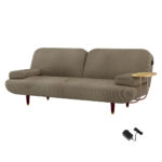 LEVEDE Convertible Sofa bed with USB Charger and Side Table SOFABED1008-KH