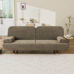 LEVEDE Convertible Sofa bed with USB Charger and Side Table SOFABED1008-KH