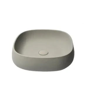 Solid Limestone Square Basin - Matte Stone Finish - Above Counter Top - 440 x 440mm MOKUSB-LS0867
