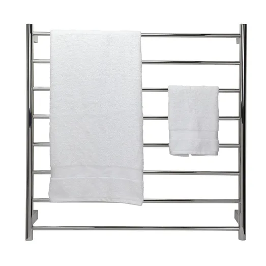 AGUZZO EZY FIT Heated Towel Rail - Round Tube - Dual Wired - Brushed Nickel AGZHTR-RND-900-0857-N