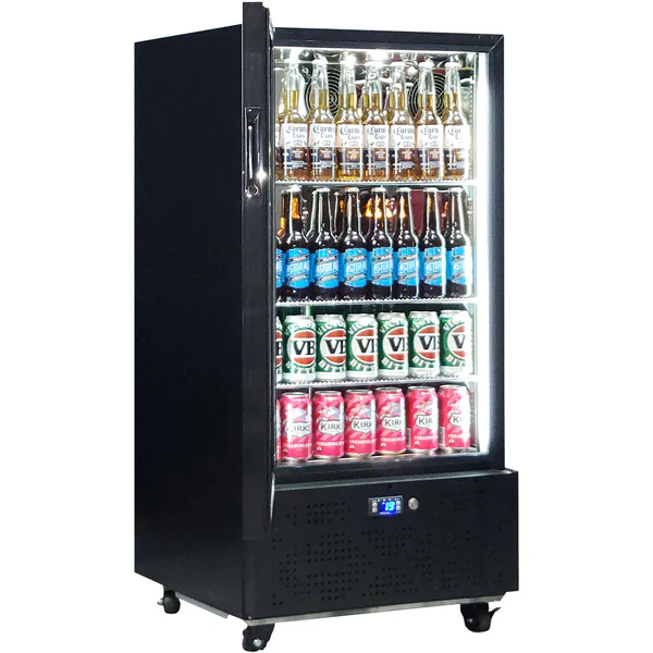 Schmick Short Upright Heated Glass Door Bar Fridge SK220L-B-HD