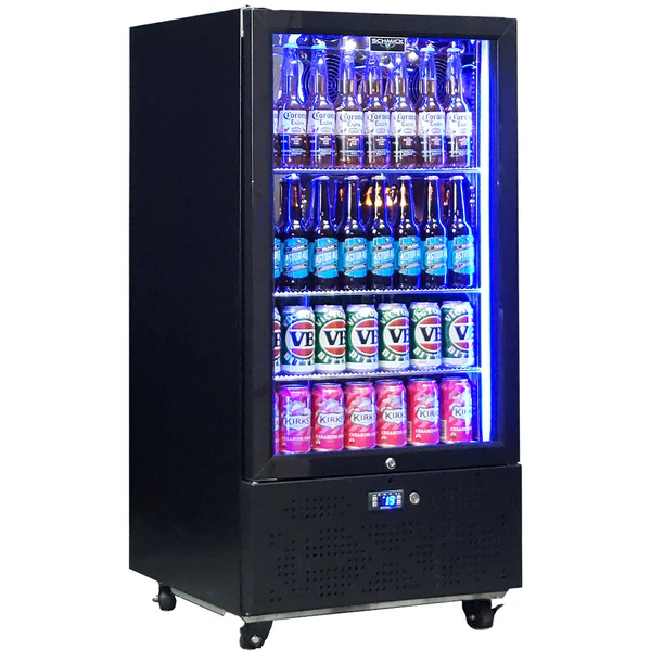 Schmick Short Upright Heated Glass Door Bar Fridge SK220L-B-HD