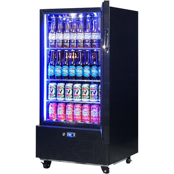Schmick Short Upright Heated Glass Door Bar Fridge SK220R-B-HD