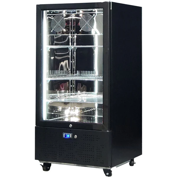 Schmick Short Upright Heated Glass Door Bar Fridge SK220R-B-HD