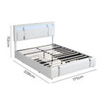 Levede Queen Bed Frame with Adjustable Headboard White BF1069-Q