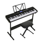 Alpha 61 Keys Electronic Piano Keyboard Digital Electric w/ Stand Stool Touch EK-JK-62-BK-H-B01