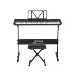 Alpha 61 Keys Electronic Piano Keyboard Digital Electric w/ Stand Stool Touch EK-JK-62-BK-H-B01