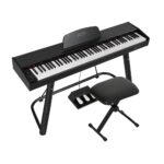 Alpha 88 Keys Electronic Piano Keyboard Digital Electric w/ Stand Stool Weighted EK-WP-88-BK-B01