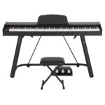 Alpha 88 Keys Electronic Piano Keyboard Digital Electric w/ Stand Stool Weighted EK-WP-88-BK-B01