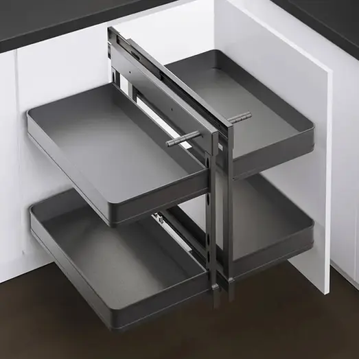 Slate Show Hand Magic Corner II Pull Out Kitchen Storage ELITEMC2-S-4469