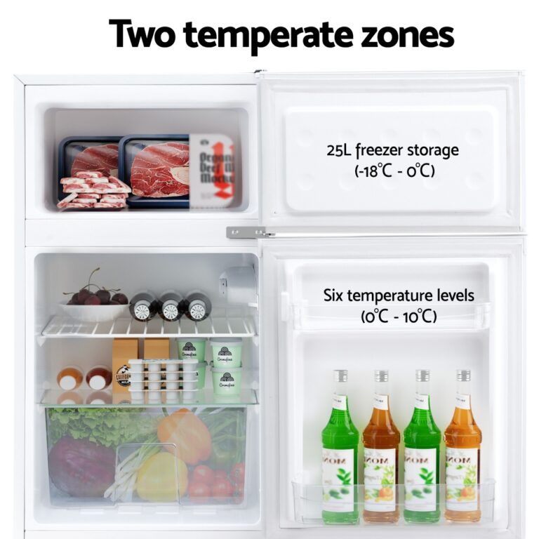 Devanti 80L Bar Fridge Mini Freezer Refrigerator White BF-F-D-90L-WH