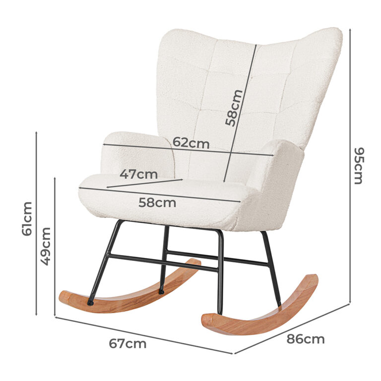 Levede Fleece Rocking Chair CH1130-BG
